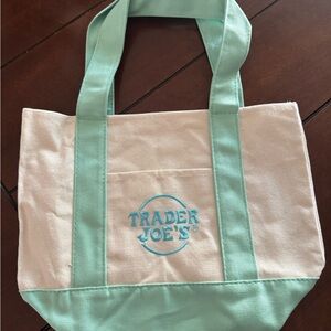 Mini Mint Green and Cream Tote Bag from Trader Joe’s